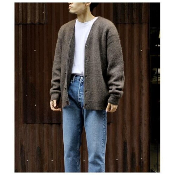 Needles Mohair Cardigan in Charcoal Brown S Mens New Defect Made in Japan LQ276 - Picture 3 of 16